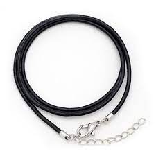 Cordon Collier Cuir Simili AzureRay - Chaîne Noire Réglable 60cm Pour Pendentif Homme Femme
