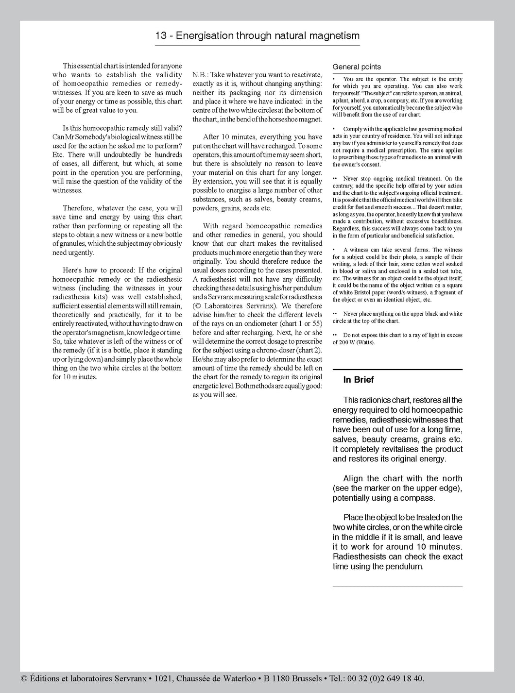 N° 13 - Dynamisation par magnétisme naturel: NOTICE ANGLAISE ONLY