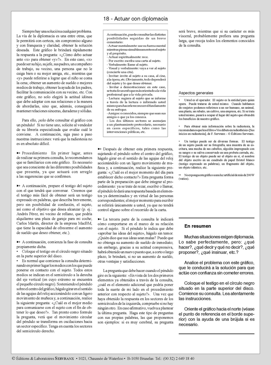N° 18 - Agir avec diplomatie: NOTICE ESPAGNOLE SOLAMENTE